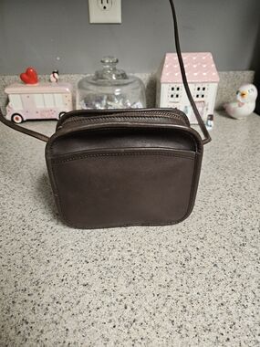 Unbranded Dark Brown Leather Messenger Crossbody